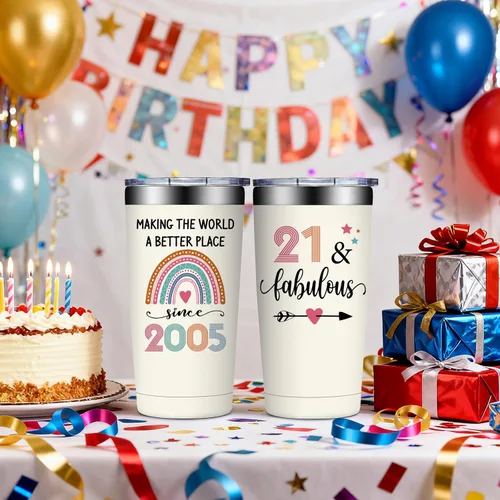 Miniatura 7 de Regalos de cumpleaños 21 para ella, decoraciones de cumpleaños 21 para mujeres, regalos de 21 años para mujeres, hija, niñas, vaso fabuloso 21 de 20