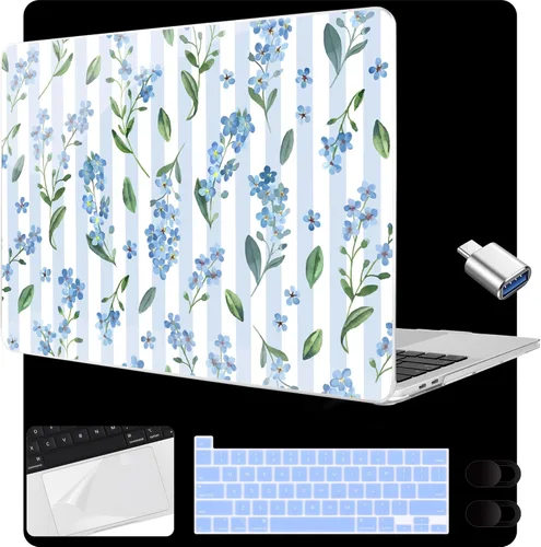 Miniatura 12 de MEEgoodo Funda para MacBook Pro de 13 pulgadas 2022 2021 2020 A2338 M2/M1 A2251 A2289 con Touch ID, fundas rígidas transparentes para laptop