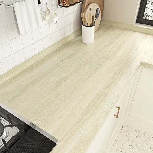 Miniatura 2 de WESTICK Papel de contacto de grano de madera de roble claro, papel de contacto para encimera de cocina, papel de contacto neutro de madera