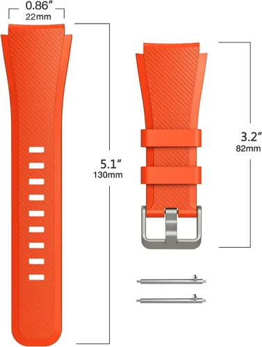 Miniatura 8 de TiMOVO Correa compatible con Samsung Gear S3 Frontier/Galaxy Watch 3 1.772 in/Galaxy Watch 1.811 in, 0.866 in Correa de silicona suave para S3