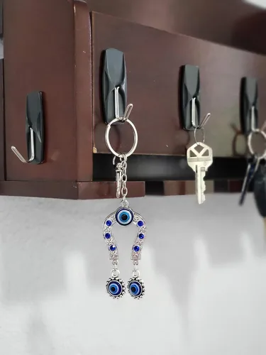 Miniatura 8 de Bravo Team - Llavero con dije de ojo malvado para colgar en forma de caballo con cristal azul, con cierre – Signo de buena suerte, buena suerte