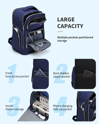 Miniatura 2 de Bolsa de gimnasio con compartimento para zapatos y mochila de viaje para computadora portátil