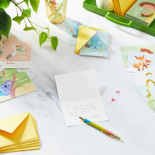 Miniatura 2 de Hallmark Surtido de tarjetas de agradecimiento para baby shower, animales bebés