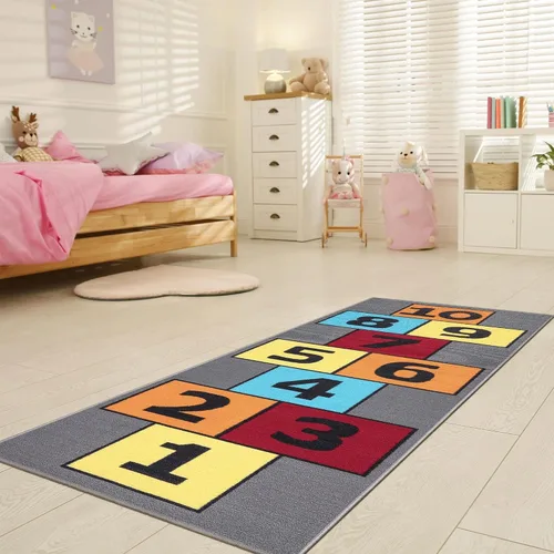 Miniatura 10 de Ottomanson Children's Collection - Alfombra de jardín, 2 pies, 7 pulgadas x 6 pies, color gris
