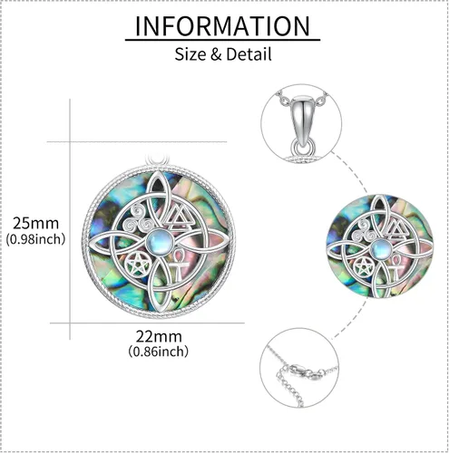 Miniatura 76 de YAFEINI Collar con dije de nudo de bruja de plata de ley, amuleto de bruja de cruz celta, regalo para mujer