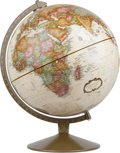 Miniatura 9 de Replogle Globos Franklin World Globe, océano antiguo, 12 pulgadas de diámetro, relieve elevado (relieve tridimensional para cordilleras). Este globo