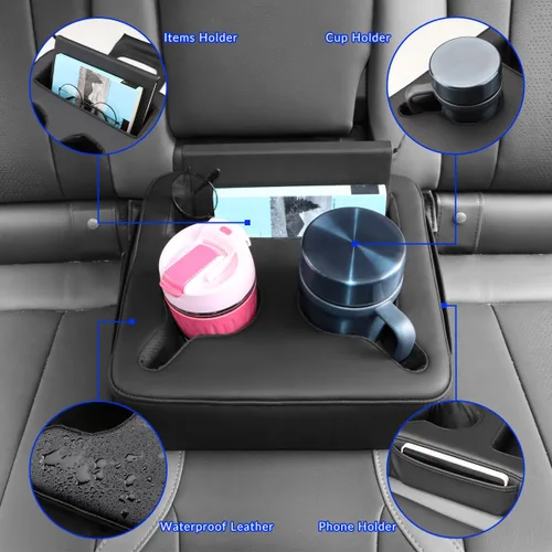 Miniatura 3 de MARCHFA Portavasos para el asiento trasero del automóvil, SUV, portavasos para asiento trasero, soporte para bebidas, organizador de asiento trasero