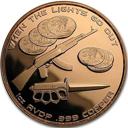 Miniatura 3 de Moneda redonda/desafío de cobre puro .999 de 1 oz (muerte desde arriba)