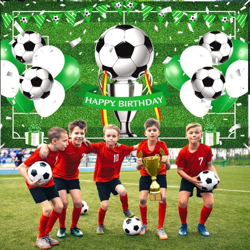 Miniatura 6 de Cartel de feliz cumpleaños de fútbol para niños y adolescentes – Cartel grande de cumpleaños con temática deportiva para fiestas de fútbol Estilo 3