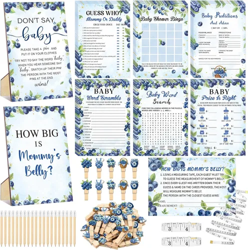 Miniatura 16 de Funnymoom 426 Piezas Juego de Juegos para Baby Shower de Papel Kraft - 8 Juegos, Incluye Bingo de Baby Shower, El Precio Correcto, Adivina Quién