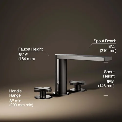 Miniatura 3 de Kohler 73081-3-TT Composed® Grifo de baño con asas cruzadas, titanio vibrante