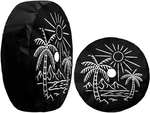 Miniatura 3 de Funda para neumático de repuesto de playa con orificio para cámara de respaldo. Funda para rueda de 17 pulgadas, apta para remolques, vehículos