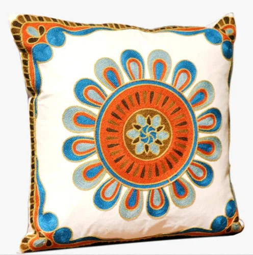 Judy Dre am Funda de cojín 100 % algodón, cuadrada, bohemia, bordada, para sofá, cama, sala de estar, funda de almohada bohemia de 18 x 18 pulgadas