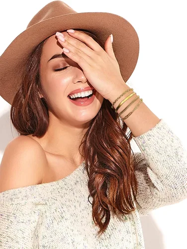 Miniatura 71 de Long tiantian Pulsera de oro gruesa para mujer, pulseras de oro delicadas, pulseras para mujer, pulseras apilables de eslabones de cadena