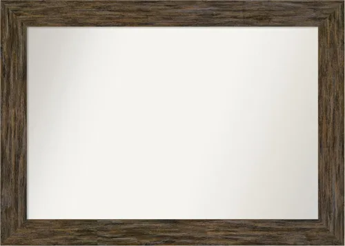 Miniatura 100 de Amanti Art Espejo personalizado, espejo de baño marrón Fencepost, espejo de pared o espejo de tocador de baño sobre el fregadero (27 x 27 pulgadas)