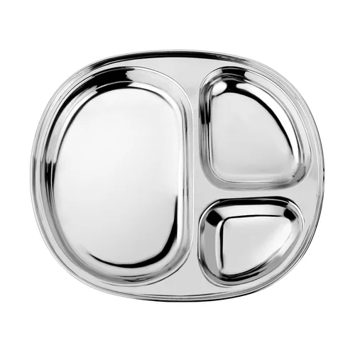 Ahimsa Plato de Acero Inoxidable para Niños, Platos Divididos para Niños Pequeños y Bebés Diseñados por Pediatras, No Tóxico, Irrompible y Apto para