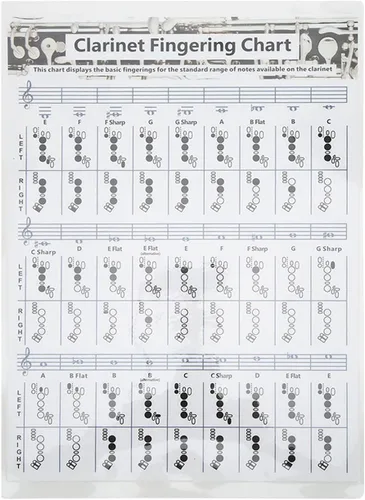 Miniatura 6 de Carta de dedos para clarinete, gráfico de dedos para clarinete, póster para principiantes, gráfico de entrenamiento de acordes con dedos, póster