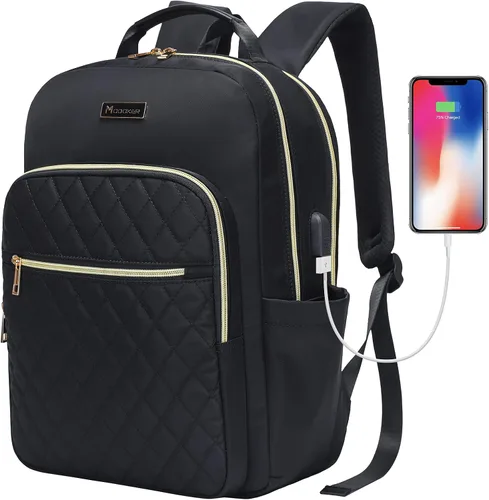 Miniatura 16 de Modoker - Mochila vintage para laptop, para mujeres y hombres, mochila para la escuela y la universidad