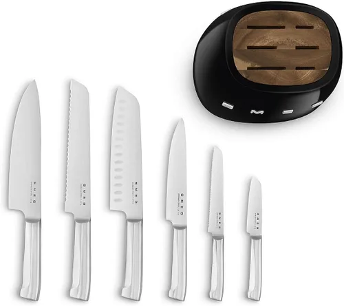 Miniatura 3 de Smeg Juego de cuchillos con bloque de acero inoxidable negro