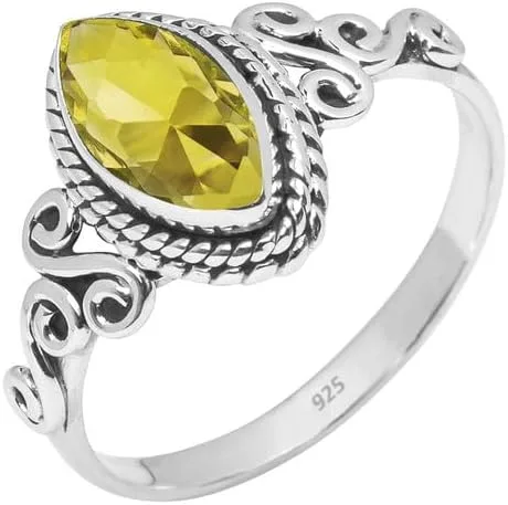 Miniatura 7 de Anillo de plata de ley 925 con piedras preciosas para mujeres y niñas, hecho a mano, anillo de promesa de piedras preciosas naturales, regalo
