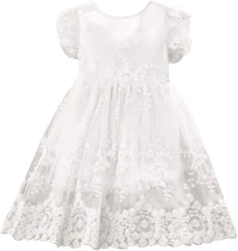 Vestido de flores para niñas, vestido de princesa de encaje para fiestas, desfiles, vestido de verano vintage, vestido de bautizo, bautizo, vestidos