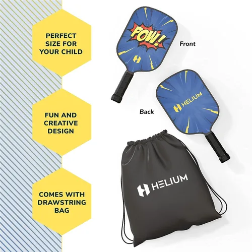 Miniatura 4 de Helium Paleta de pickleball para niños, paleta de tamaño infantil para niños de 12 años en adelante, núcleo de panal ligero, cara de golpe