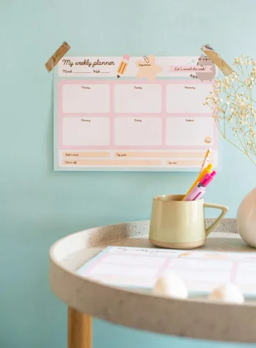 Miniatura 7 de Bloc de notas de lista de tareas pendientes Pusheen Calendario A3 Agenda diaria, semanal Bloc de agenda para TDAH 54 hojas arrancables de 3.17
