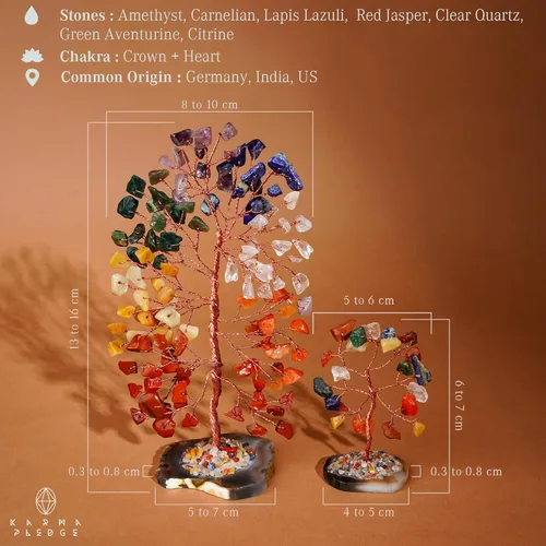 Miniatura 3 de Árbol de cristal para energía positiva con piedras y cristales curativos de los 7 chakras, árboles bonsái Feng Shui para dinero, para decoración