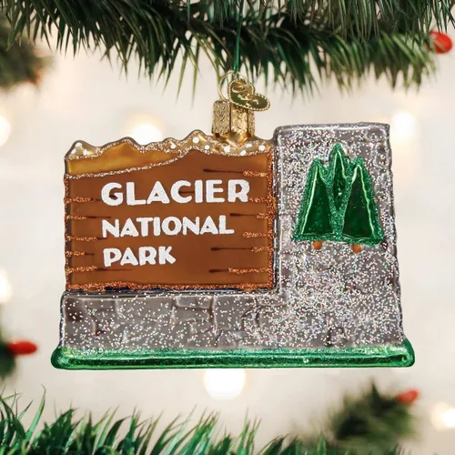 Miniatura 2 de Old World Christmas - Adornos de vidrio soplado para árbol de Navidad, Parques Estatales, Parque Nacional de los Glaciares