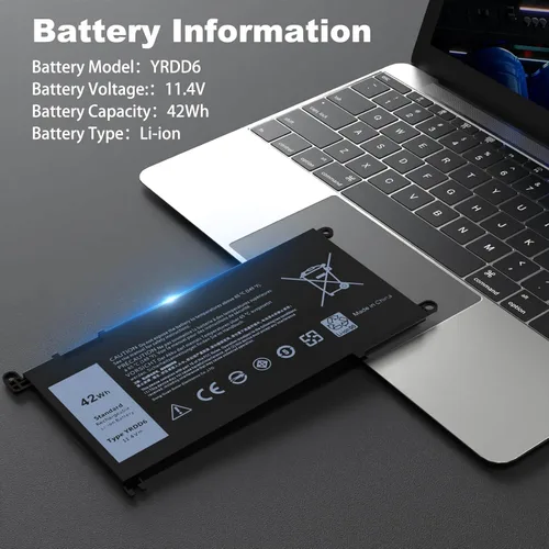 Miniatura 2 de Batería para portátil YRDD6 de 42 Wh, compatible con Dell Inspiron 15 5480 5481 5482 5485 5490 5491 5493 5584 5581 5585 5590 5591 5593 5594 5598 1 4
