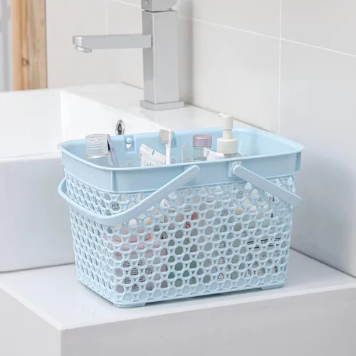 Miniatura 3 de Anyoifax Cesta portátil para ducha, bolsa de limpieza de plástico con asas, organizador de almacenamiento grande para baño, dormitorio