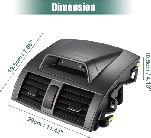 Miniatura 5 de uxcell Panel de salida de ventilación de aire de CA con reloj para Toyota Corolla 2009-2013 Panel de salida de conducto de aire de salida