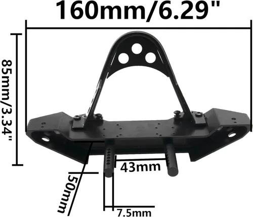 Miniatura 6 de ShareGoo - Parachoques delantero de metal a control remoto con gancho de remolque, luz LED compatible con Axial SCX10 Jeep SCX10 II 90046 90047