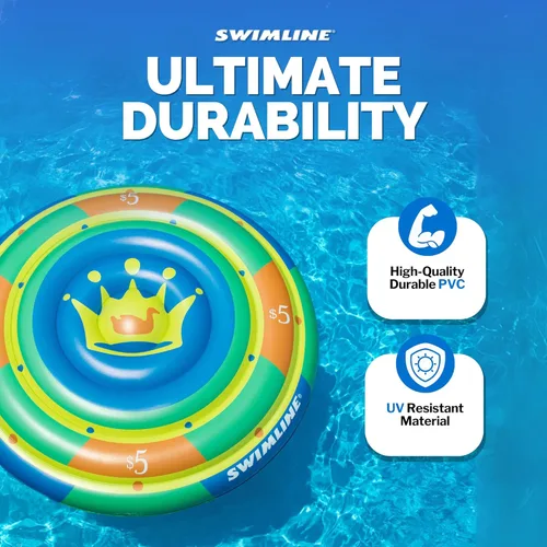 Miniatura 6 de Swimline Balsa inflable con diseño de bandera de la paz americana de isla para piscina