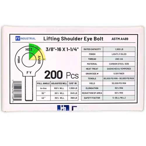 Miniatura 47 de Perno de Ojo de Hombro para Elevación de 1-1/4"-7 X 3