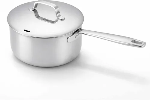 Miniatura 10 de Alva Maestro - Cacerola de acero inoxidable recubierta de 5 capas con tapa, olla pequeña de 1.5 cuartos de galón, compatible con inducción, apta