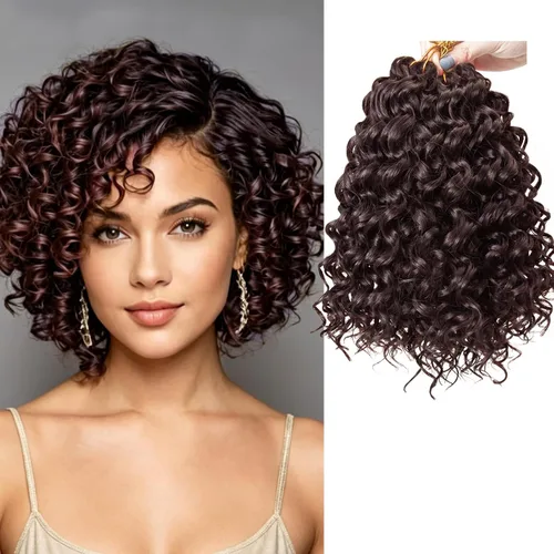 Miniatura 24 de GoGo Curl Crochet Hair 18 pulgadas onda de agua pelo sintético bohemio ganchillo trenzado jengibre onda profunda extensiones de cabello trenzado