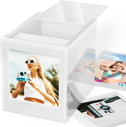 Miniatura 10 de WINKINE - Marco de fotos acrílico y caja de almacenamiento para película Polaroid i-Type/600/SX-70/Instax Square, marco de película de 4.2''x3.5