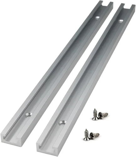 Miniatura 4 de 4 piezas de 11.811 in/12 pulgadas de aluminio deslizantes con tornillos perfil de doble corte universal con agujeros de montaje preperforados