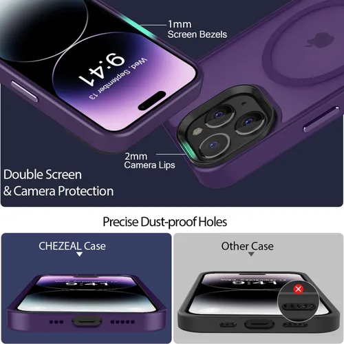 Miniatura 131 de Fuerte magnético para iPhone 11, compatible con Magsafe, [resistente a caídas de 13 pies] Funda trasera translúcida mate con sensación de piel
