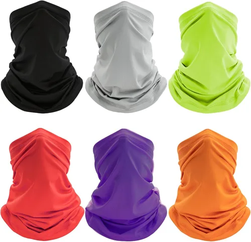 Miniatura 8 de Paquete de 6 Polainas para el Cuello, Protección UV Refrescante Máscara Facial Transpirable, Bufanda de Senderismo para Hombres y Mujeres