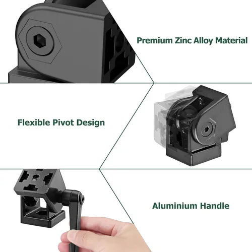 Miniatura 3 de JiGiU Juego de conectores de perfil de aluminio 3030 de 4 piezas – Conector de tuerca de 8 ángulos con abrazadera de palanca – Junta de marco