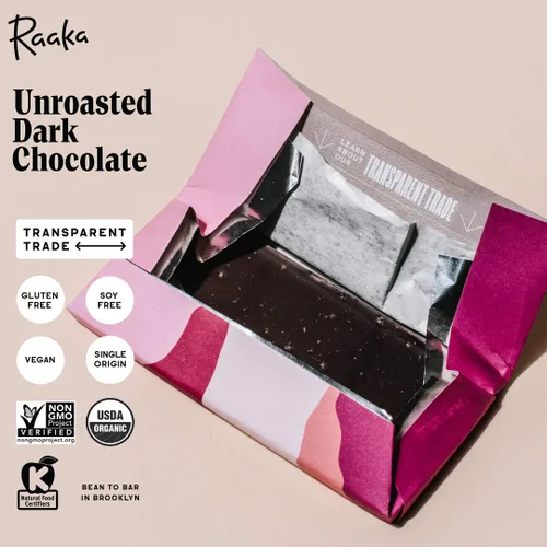 Miniatura 5 de Raaka Paquete de chocolate sin lácteos Chocolate negro gourmet de grano a barra Orgánico, Kosher, vegano, sin gluten Regalo para los amantes