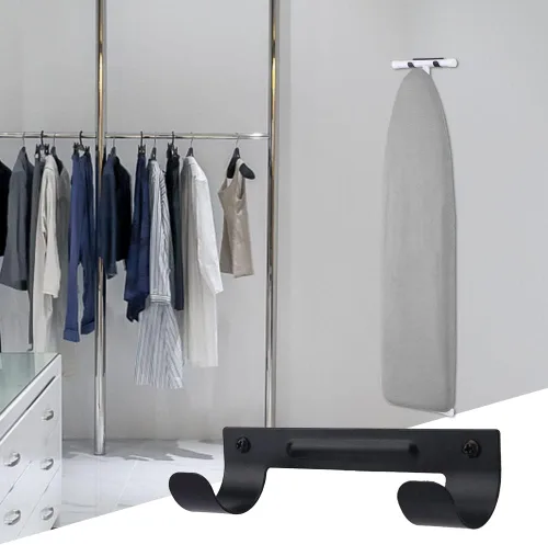 Miniatura 5 de Soporte para tabla de planchar, soporte para tabla de planchar, organizador de pared con tornillos para cuartos de lavado, estante de almacenamiento