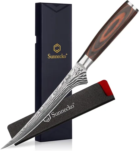Miniatura 10 de Sunnecko Cuchillo de Cocina Pequeño de 3.5 Pulgadas, Cuchillo Mondador de Acero Inoxidable de Alto Carbono, Cuchillo de Fruta con Mango de Madera