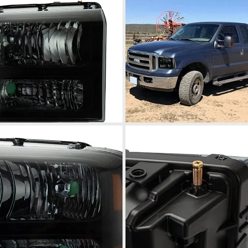 Miniatura 7 de G-PLUS - Conjunto de faros delanteros, Compatible con Ford F250 F350 Super Duty 2005-2007, Faros delanteros de parachoques, lente esmerilada