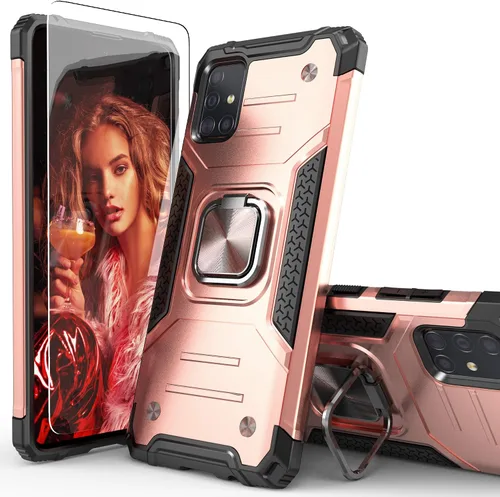 Miniatura 10 de Funda para Galaxy A71 5G con protector de pantalla, a prueba de caídas, ajuste delgado, con soporte para automóvil, funda protectora ligera