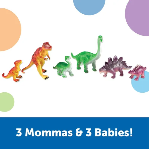 Miniatura 4 de Learning Resources Dinosaurios gigantes, mamás y bebés, juguetes de dinosaurios para niños, figuras de dinosaurios grandes, figuras para niños