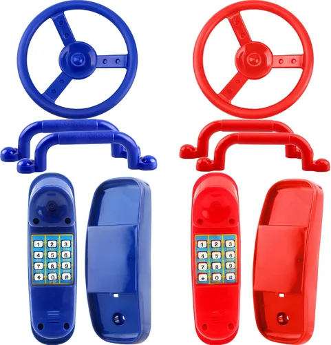 Juego de 8 piezas de accesorios para patio de recreo, con asas de seguridad para volante, columpios de plástico, juego de columpios para teléfono