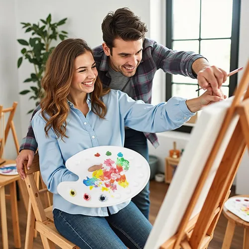 Miniatura 7 de DUGATO Paletas de Pintura Ovaladas Grandes (Paquete de 2, 14x10.5 pulgadas) - Bandejas de Mezcla de Plástico de 14 Pocillos para Acrílico, Óleo